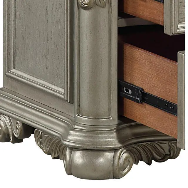 Alt view image 7 of 7 - Bella Traditional Style Nightstand With Marble In Champagne