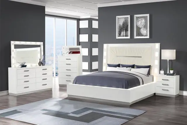 Alt view image 5 of 5 - Nightstand Made With Wood In Milky White Color