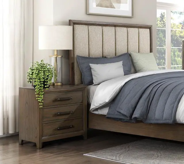 Alt view image 4 of 7 - Dark Walnut Finish Nightstand Of 3 Drawers Classic Design Bedroom Furniture 1Pc
