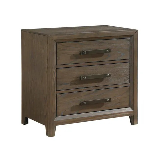 Alt view image 2 of 7 - Dark Walnut Finish Nightstand Of 3 Drawers Classic Design Bedroom Furniture 1Pc