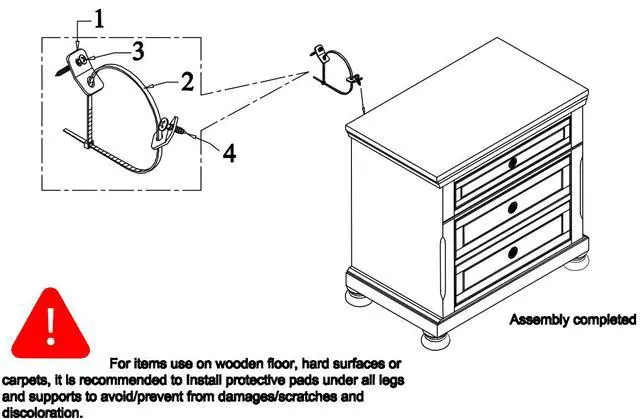 Alt view image 7 of 7 - Classic Transitional Nightstand Brown Cherry Finish Birch Veneer Hidden Drawer Bun Feet Bedroom Furniture