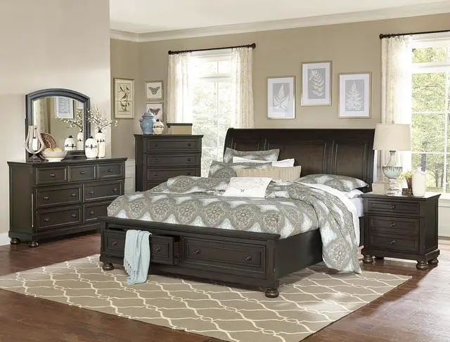 Alt view image 7 of 7 - Transitional Design Nightstand Grayish Brown Finish Two Dovetail Drawers Bun Feet Wooden Furniture