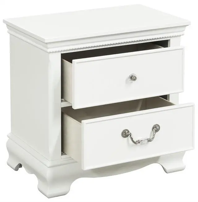Main image of Classic Traditional Style 1Pc Nightstand Wood White Finish Dovetail Drawers Bed Side Table Bedroom Furniture