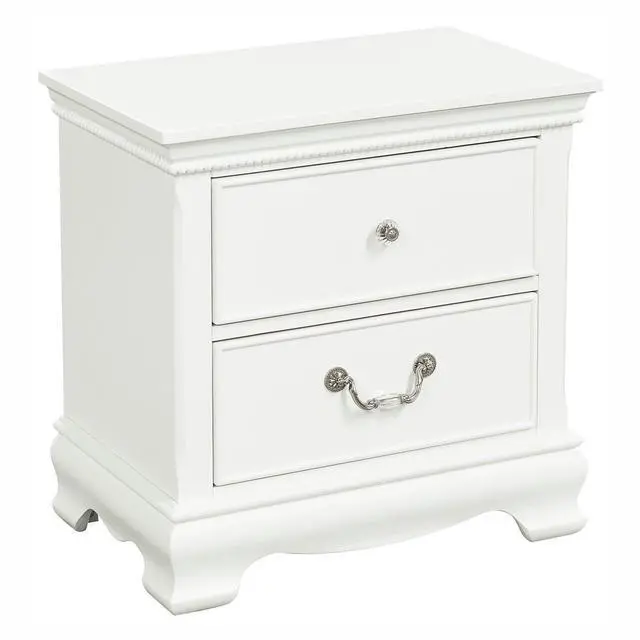 Alt view image 3 of 7 - Classic Traditional Style 1Pc Nightstand Wood White Finish Dovetail Drawers Bed Side Table Bedroom Furniture