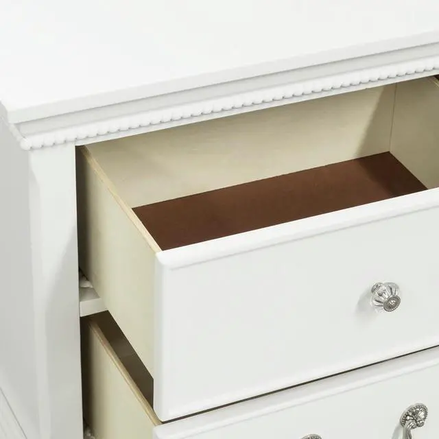 Alt view image 4 of 7 - Classic Traditional Style 1Pc Nightstand Wood White Finish Dovetail Drawers Bed Side Table Bedroom Furniture