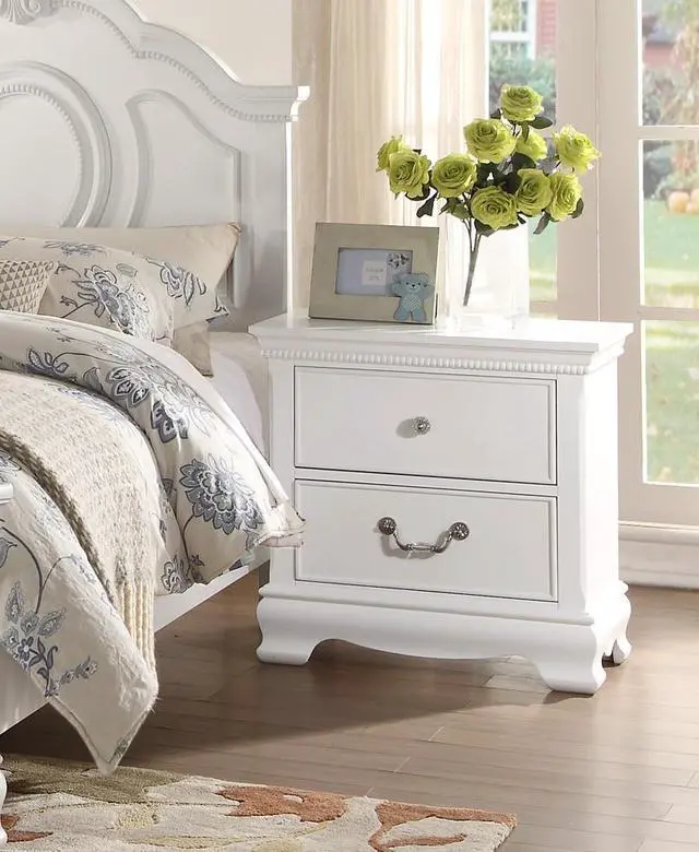 Alt view image 5 of 7 - Classic Traditional Style 1Pc Nightstand Wood White Finish Dovetail Drawers Bed Side Table Bedroom Furniture