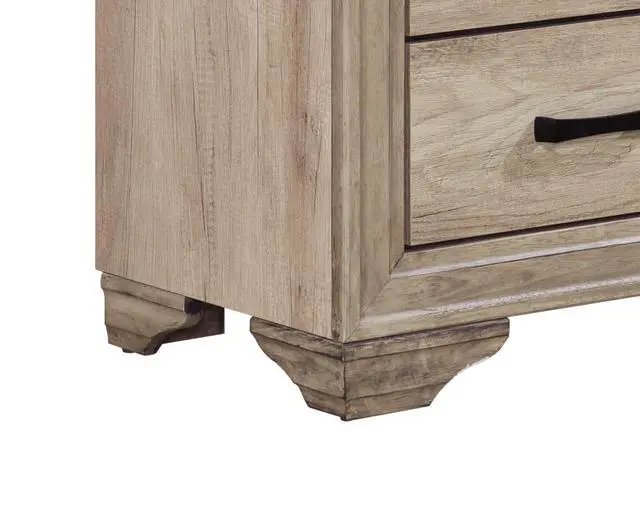Alt view image 6 of 7 - Contemporary Bedroom Furniture 1Pc Nightstand Of Drawers Natural Finish Melamine Laminate Bed Side Table