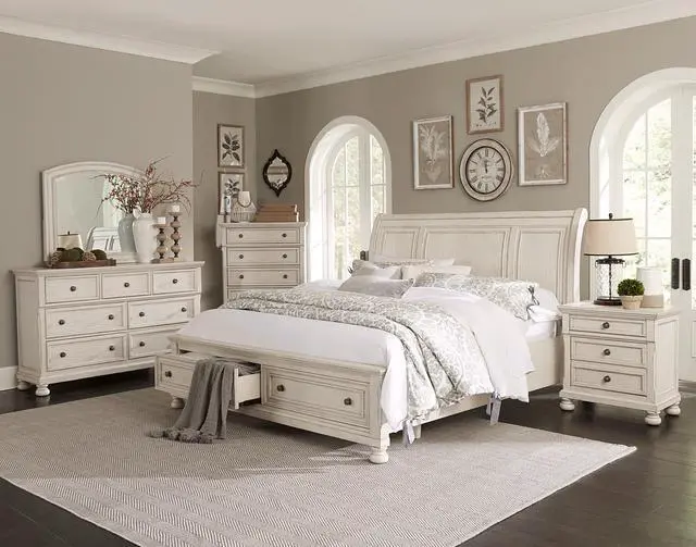 Alt view image 6 of 7 - Transitional Wire-Brushed White Finish 1Pc Nightstand With Hidden Drawer Bun Feet Classic Bedroom Furniture