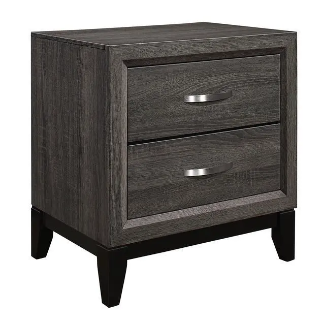 Alt view image 2 of 7 - Contemporary Styling Gray Finish 1Pc Nightstand Dovetail Drawers Unique Bedroom Furniture