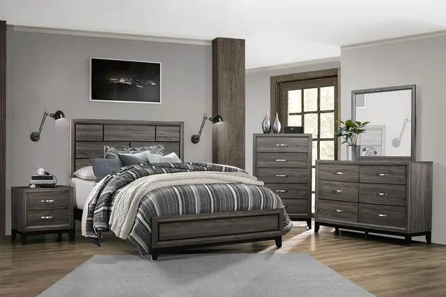 Alt view image 7 of 7 - Contemporary Styling Gray Finish 1Pc Nightstand Dovetail Drawers Unique Bedroom Furniture