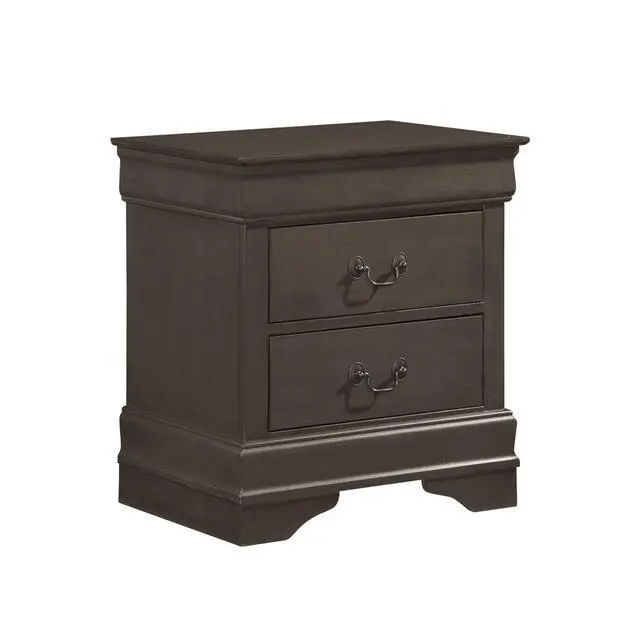 Alt view image 2 of 6 - Classic Louis Philippe Style Stained Gray Finish 1Pc Nightstand Of 2X Drawers Traditional Design Bedroom Furniture