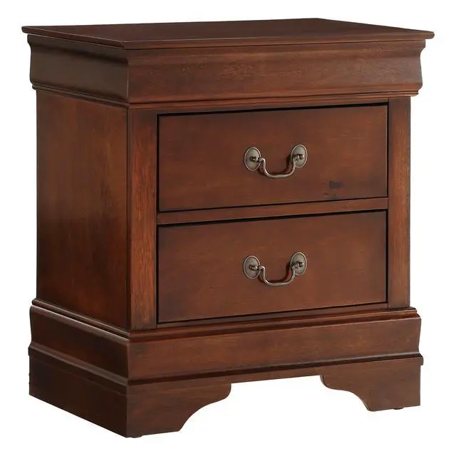 Alt view image 7 of 7 - Classic Louis Philippe Style Brown Cherry Finish 1Pc Nightstand Of 2X Drawers Traditional Design Bedroom Furniture