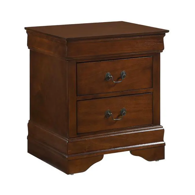 Alt view image 4 of 7 - Classic Louis Philippe Style Brown Cherry Finish 1Pc Nightstand Of 2X Drawers Traditional Design Bedroom Furniture