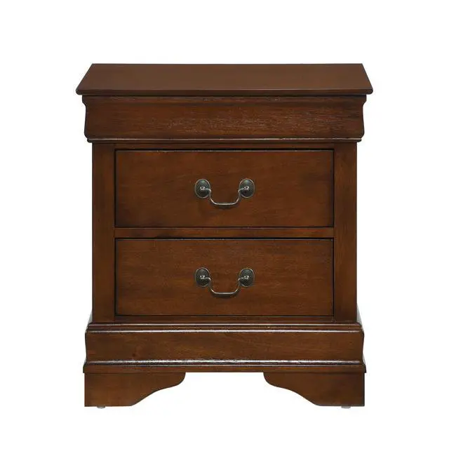 Alt view image 6 of 7 - Classic Louis Philippe Style Brown Cherry Finish 1Pc Nightstand Of 2X Drawers Traditional Design Bedroom Furniture