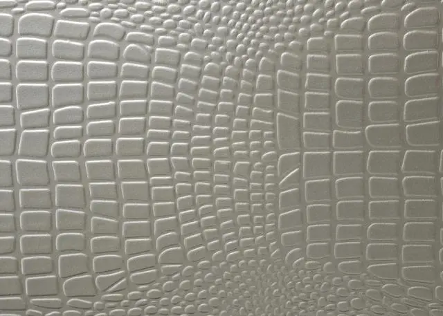 Alt view image 6 of 7 - 1Pc Modern Glam Style Champagne Finish Two Drawer Nightstand Embossed Crocodile Pattern