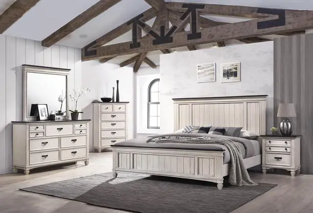 Alt view image 5 of 5 - Beautiful Two-Tone Finish 1-Pc Nightstand End Table Two Storage Drawers Bedroom Furniture