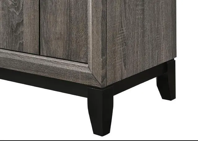 Alt view image 4 of 7 - Contemporary 2-Drawer Nightstand End Table Gray Brown Finish Two Storage Drawers Metal Handles Bedroom Living Room Wooden Furniture