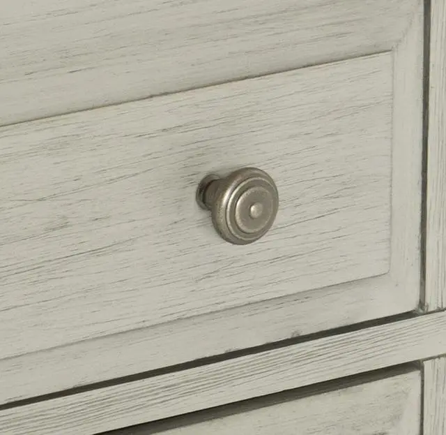 Alt view image 5 of 7 - Classic Light Gray Finish 1Pc Nightstand With 2X Drawers And Storage Cubby Dark Brown Top Modern Farmhouse Design Bedroom Furniture Side Table