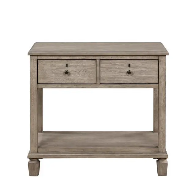 Alt view image 2 of 7 - Gray Oak Finish Classic Transitional Bedroom Furniture 1Pc Nightstand Of 2 Drawers Open Bottom Shelf Wooden Furniture Bedside Table
