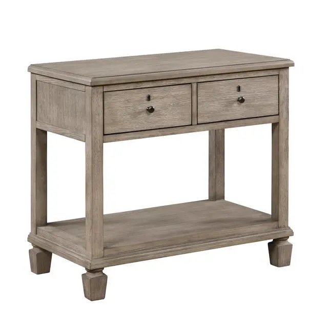 Alt view image 3 of 7 - Gray Oak Finish Classic Transitional Bedroom Furniture 1Pc Nightstand Of 2 Drawers Open Bottom Shelf Wooden Furniture Bedside Table