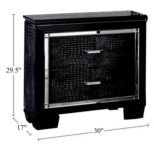 Alt view image 7 of 7 - Contemporary 1Pc Nightstand Black Bedside Table Led Light English Dovetail Drawer Bedroom Furniture