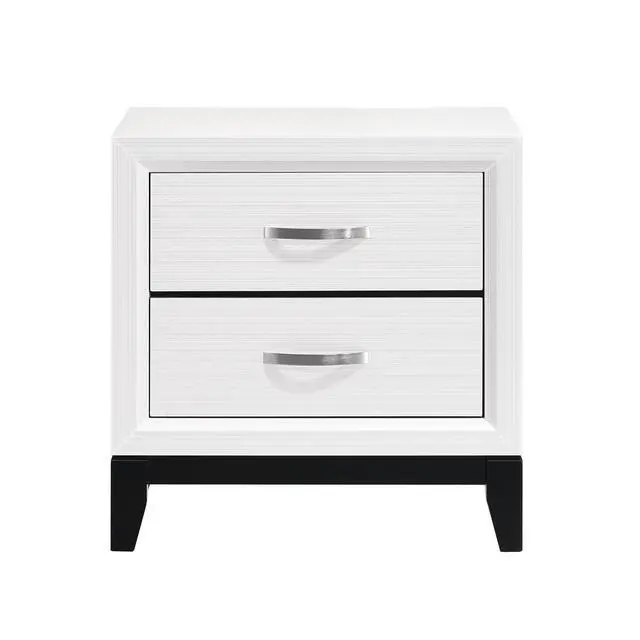 Alt view image 2 of 7 - Modern Contemporary White Finish Storage Nightstand Of 2X Drawers 1Pc Wooden Bedroom Furniture