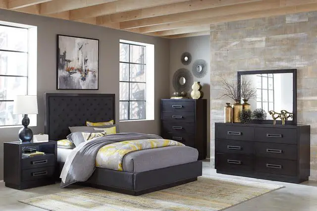 Alt view image 7 of 7 - Modern Bedroom Furniture 1Pc Nightstand Of 2X Drawers Led Light Storage Cubby Usb Ports Power Outlets Charcoal Finish Glass Insert Top Stylish Bed-Side Table