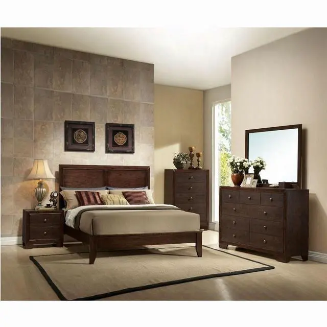 Alt view image 6 of 6 - Espresso Finish 2-Drawers Nightstand Wooden Casual Bedroom Furniture 1Pc