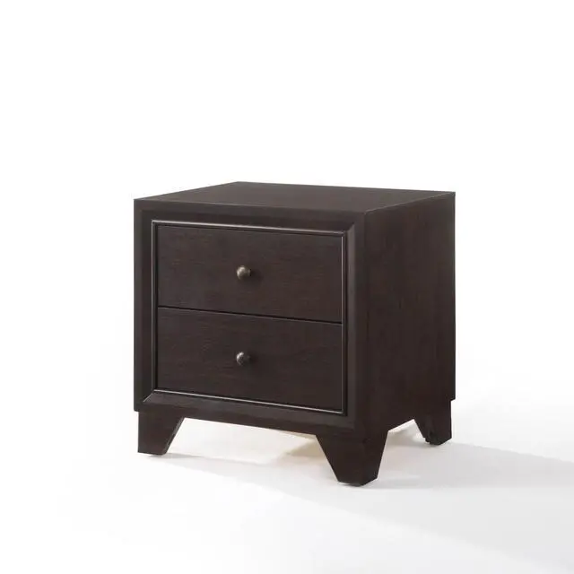 Alt view image 3 of 6 - Espresso Finish 2-Drawers Nightstand Wooden Casual Bedroom Furniture 1Pc