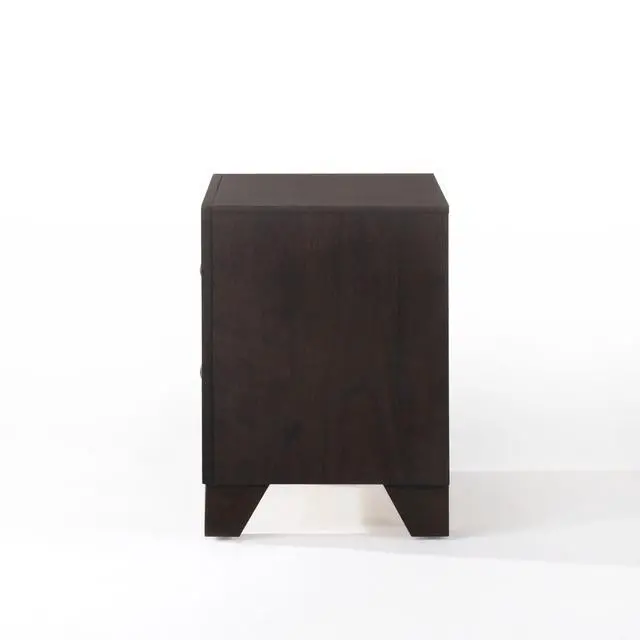 Alt view image 5 of 6 - Espresso Finish 2-Drawers Nightstand Wooden Casual Bedroom Furniture 1Pc