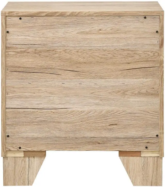 Alt view image 5 of 7 - Natural Finish 2-Drawer Contemporary Nightstand Wooden Bedroom Furniture 1Pc