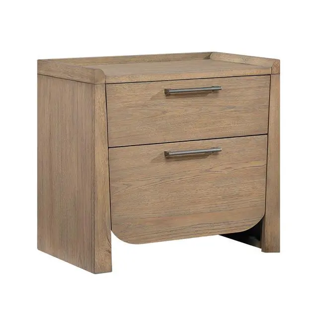 Alt view image 2 of 7 - 1Pc Modern Light Brown Finish Nightstand With Storage Drawers Wooden Bedroom Furniture Stunning Design