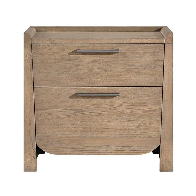 Alt view image 3 of 7 - 1Pc Modern Light Brown Finish Nightstand With Storage Drawers Wooden Bedroom Furniture Stunning Design