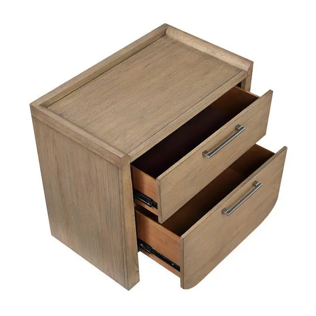 Alt view image 5 of 7 - 1Pc Modern Light Brown Finish Nightstand With Storage Drawers Wooden Bedroom Furniture Stunning Design