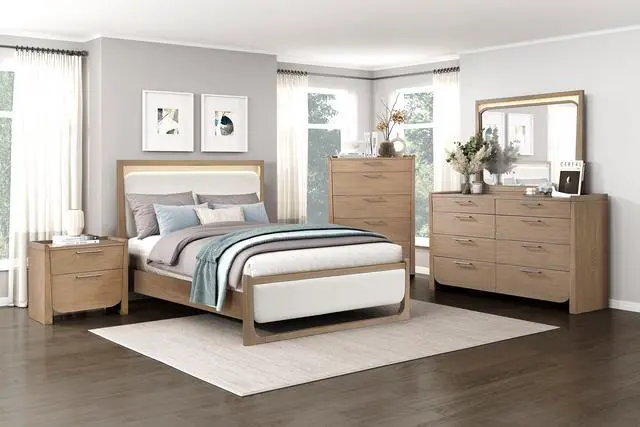 Alt view image 6 of 7 - 1Pc Modern Light Brown Finish Nightstand With Storage Drawers Wooden Bedroom Furniture Stunning Design
