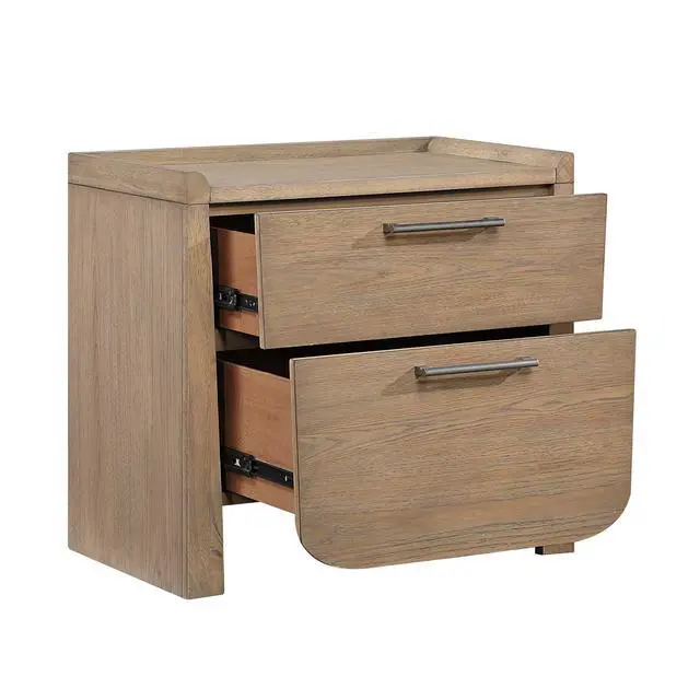 Alt view image 4 of 7 - 1Pc Modern Light Brown Finish Nightstand With Storage Drawers Wooden Bedroom Furniture Stunning Design