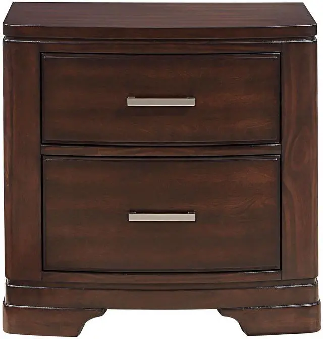 Main image of Cherry Finish Sleek Design Nightstand With Two Storage Drawers Transitional Style Bedroom Furniture 1Pc