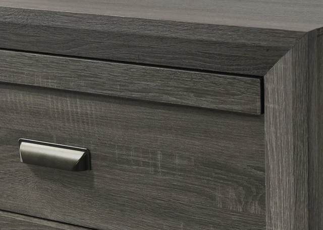 Alt view image 4 of 6 - 1Pc Contemporary Nightstand End Table With Two Storage Drawers Rustic Gray Finish Bedroom Wooden Furniture