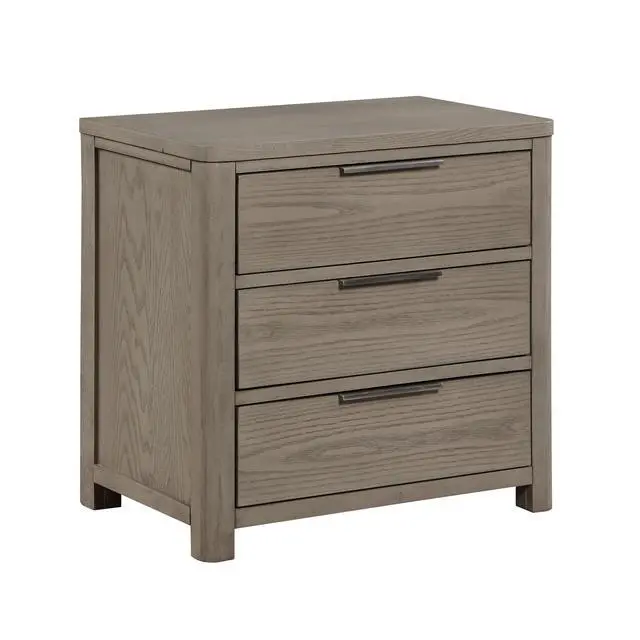 Alt view image 2 of 6 - Contemporary Light Gray Finish Nightstand Of 3-Drawers Dovetail Bedroom Furniture 1Pc Bedside Table