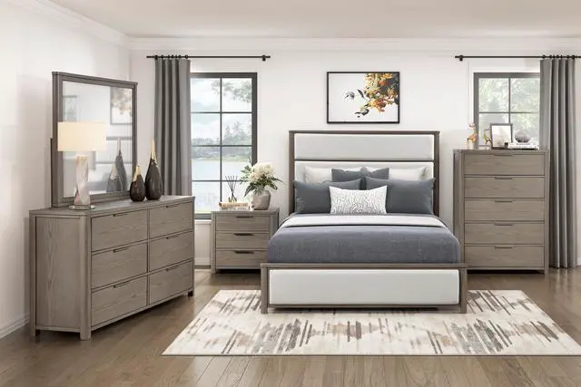 Alt view image 5 of 6 - Contemporary Light Gray Finish Nightstand Of 3-Drawers Dovetail Bedroom Furniture 1Pc Bedside Table
