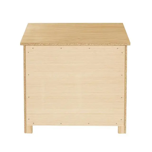 Alt view image 7 of 7 - Contemporary Nightstand With Drawer Open Shelf Natural Pine Finish Wooden Bedroom Furniture 1Pc Bedside Cabinet