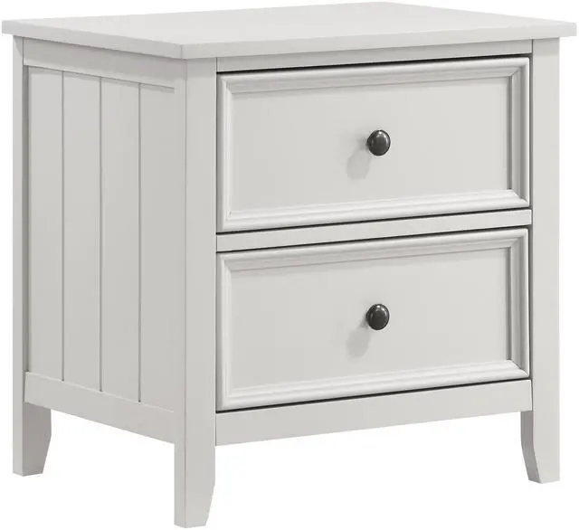 Alt view image 3 of 7 - Classic White Finish Nightstand Of 2 Drawers Storage Modern Farmhouse Style Bedroom Furniture 1Pc Bedside Table