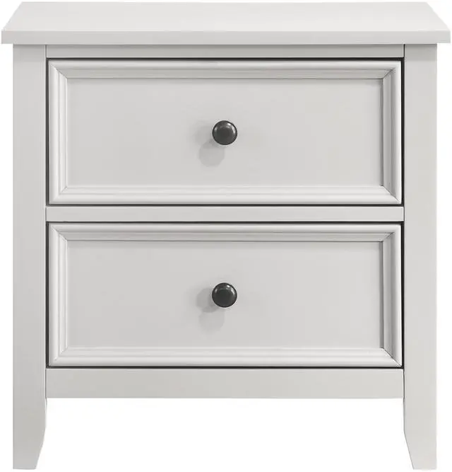 Alt view image 2 of 7 - Classic White Finish Nightstand Of 2 Drawers Storage Modern Farmhouse Style Bedroom Furniture 1Pc Bedside Table