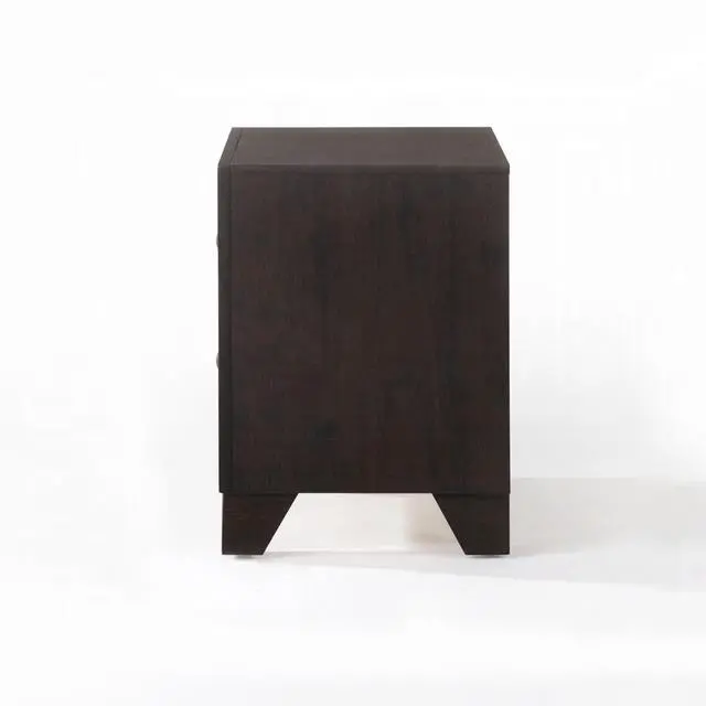 Alt view image 5 of 6 - Wooden Nightstand With 2 Drawers In Espresso Finish