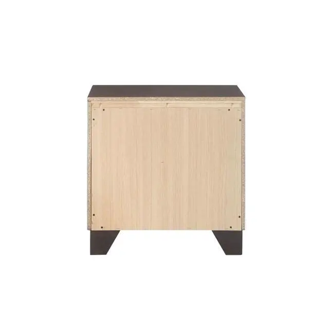 Alt view image 6 of 6 - Wooden Nightstand With 2 Drawers In Espresso Finish