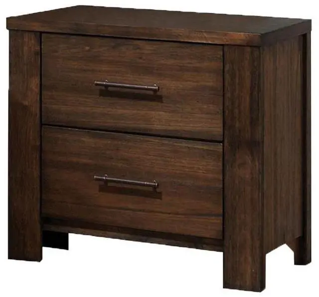 Main image of Wooden Nightstand With 2 Drawers In Oak Finish