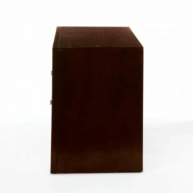 Alt view image 5 of 5 - Wooden Nightstand With 2 Drawers And 1 Tray, Espresso