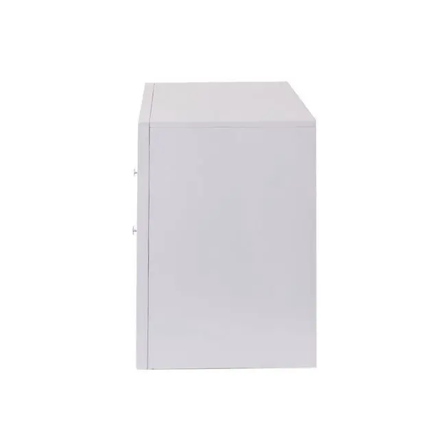 Alt view image 4 of 5 - Wooden Nightstand With 2 Drawers And 1 Tray, White