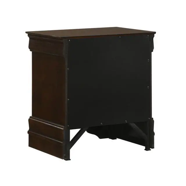 Alt view image 5 of 7 - Mdf Nightstand With 2 Drawers, Cappuccino