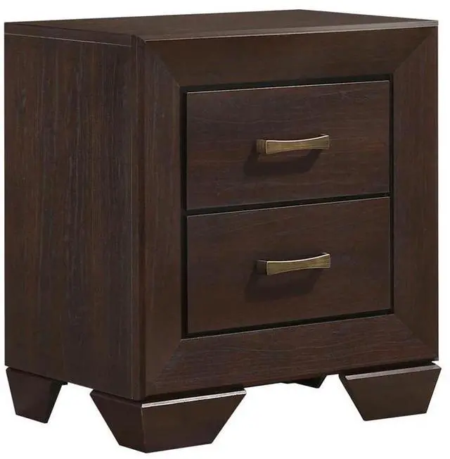 Main image of Mdf Nightstand With 2 Drawers In Dark Cocoa Finish